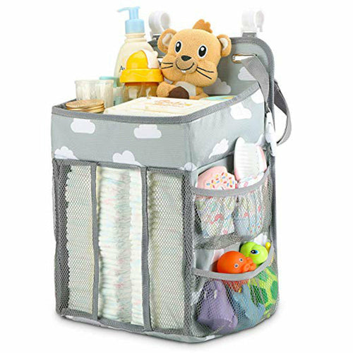 Organizzatore portatile per culla/lettino con borsa portaoggetti da appendere