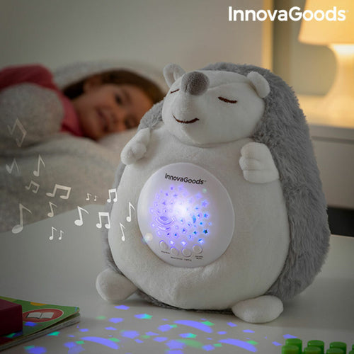 Pupazzo di peluche riccio Spikey con rumore bianco e proiettore luce notturna