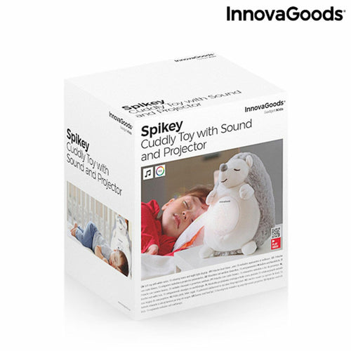 Pupazzo di peluche riccio Spikey con rumore bianco e proiettore luce notturna