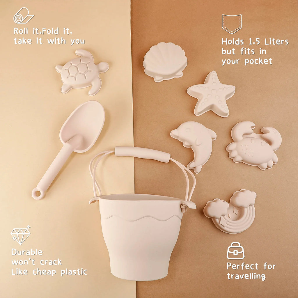 8 pcs set beach toys in food grade silicone