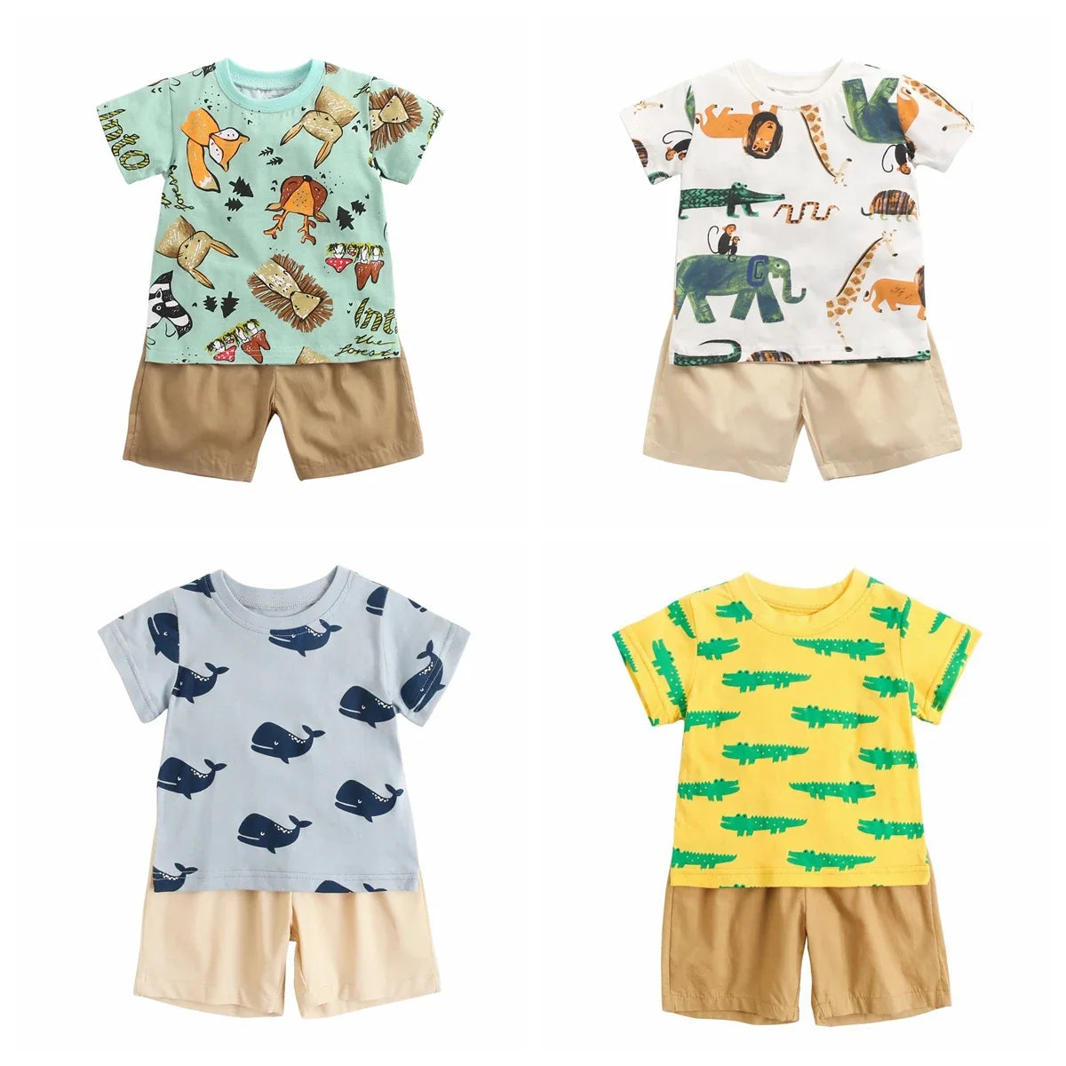 2pcs set t-shirt and shorts