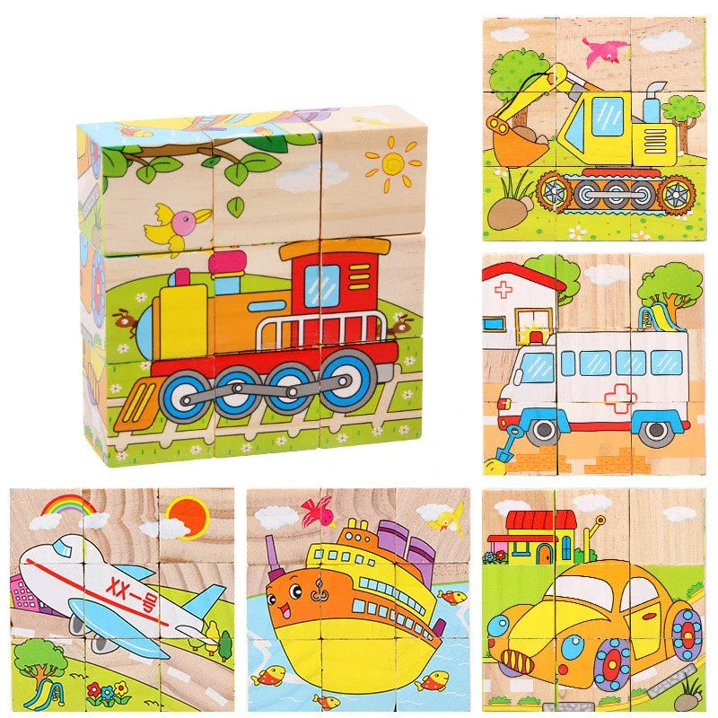 6 in 1 Puzzle Wooden Cubes