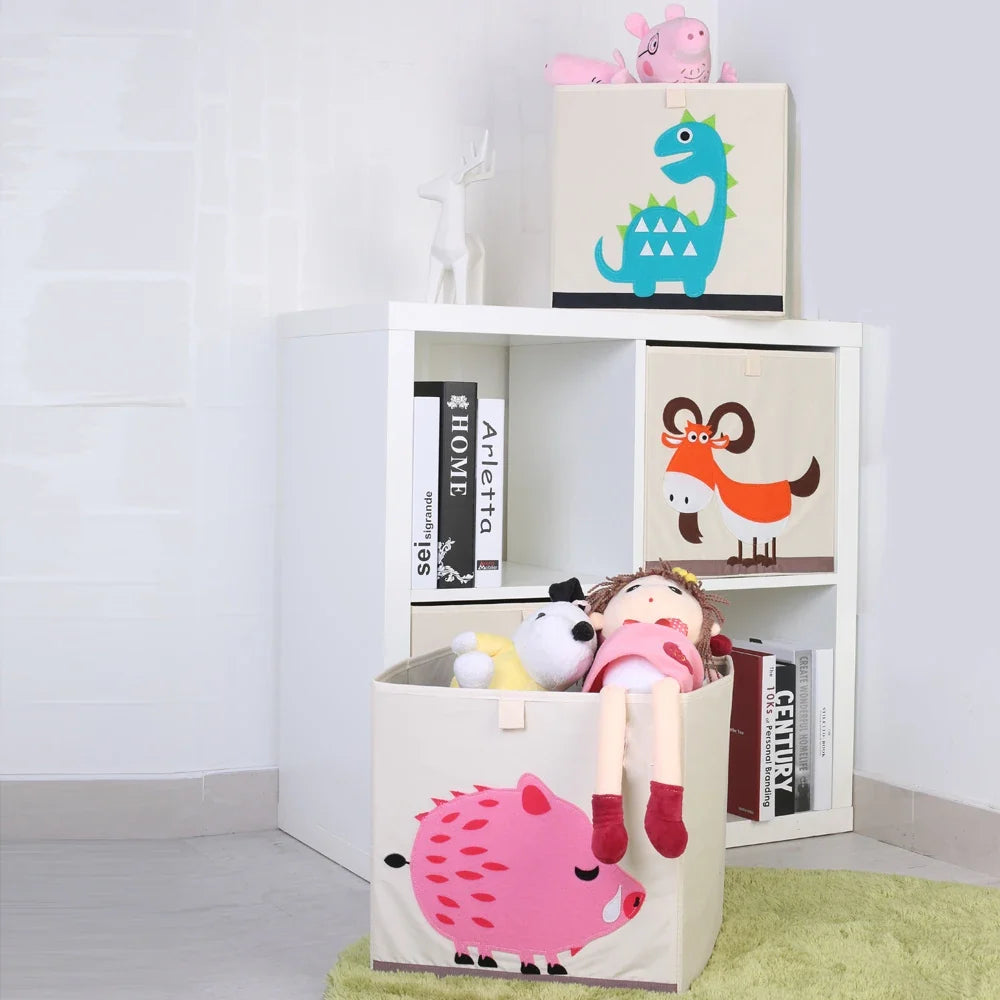 Squared Foldable Storage Box with Animals