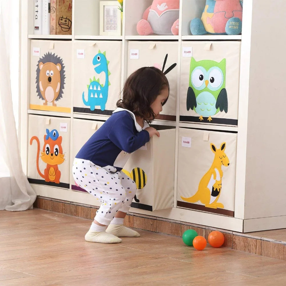 Squared Foldable Storage Box with Animals