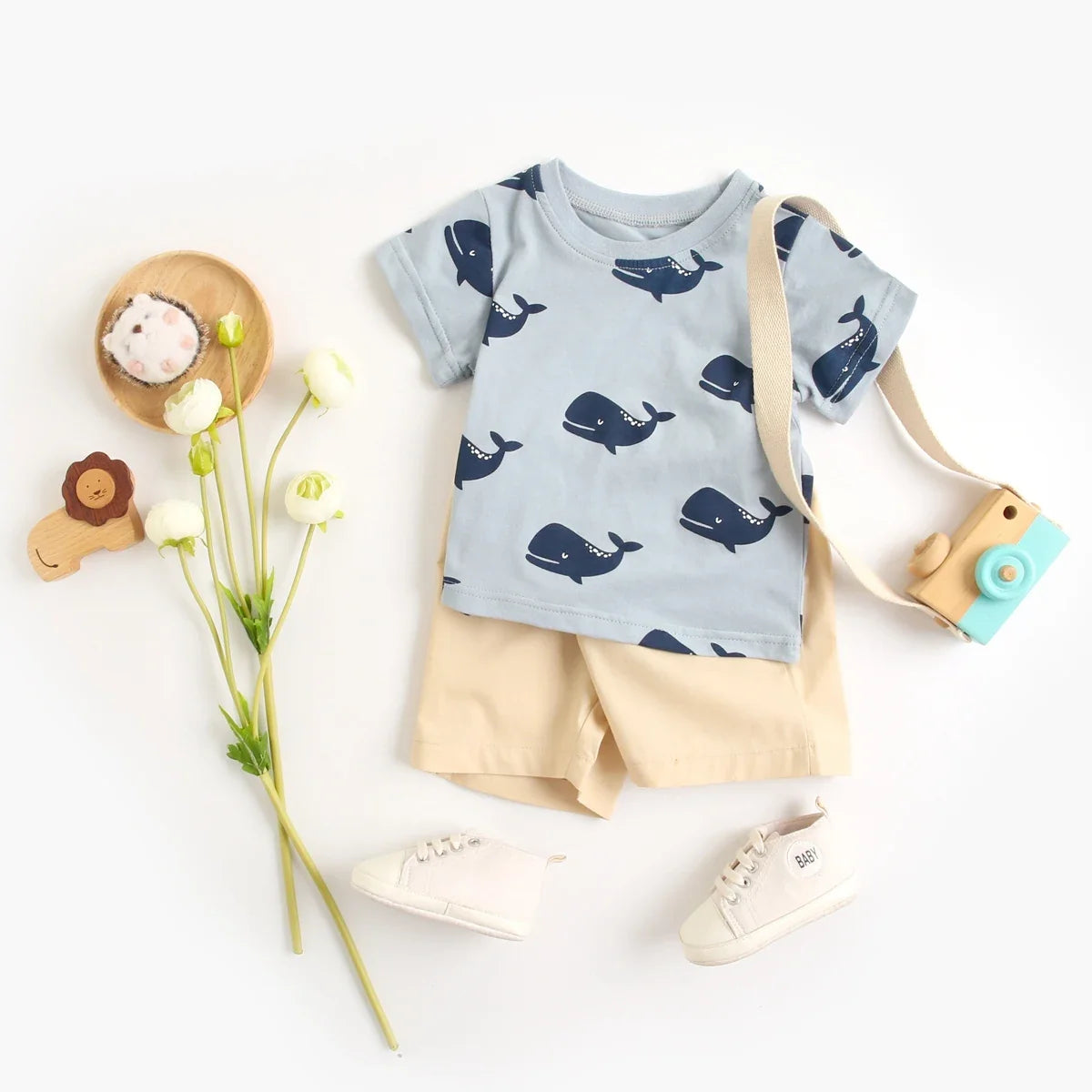 2pcs set t-shirt and shorts