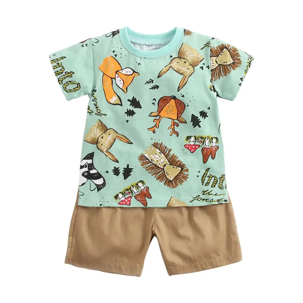 2pcs set t-shirt and shorts