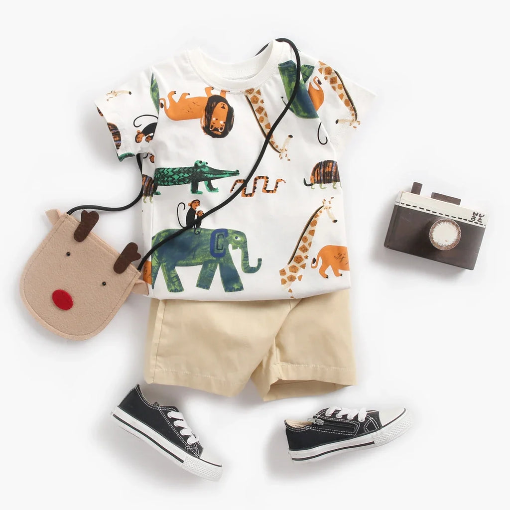 2pcs set t-shirt and shorts