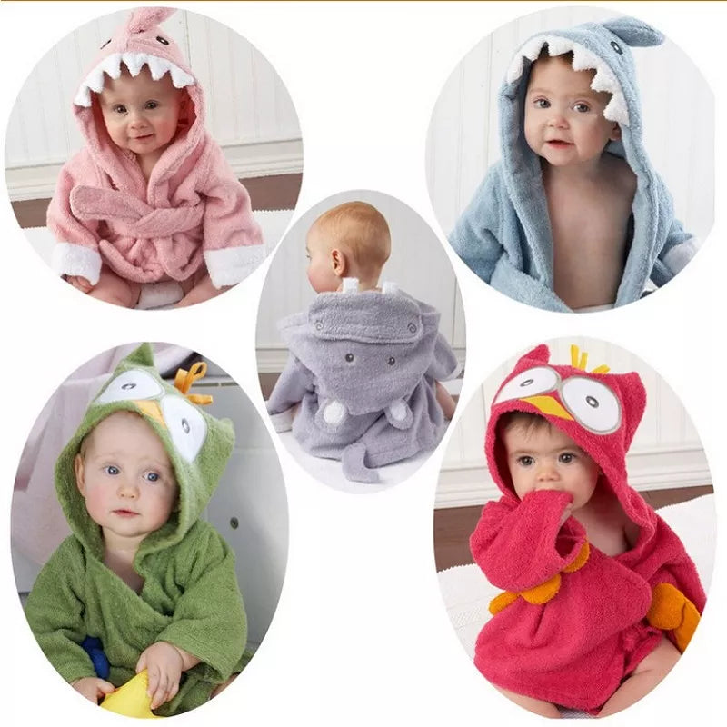 Baby Animal Hooded Bathrobe – Soft & Cozy Towel Robe for Babies & Toddlers