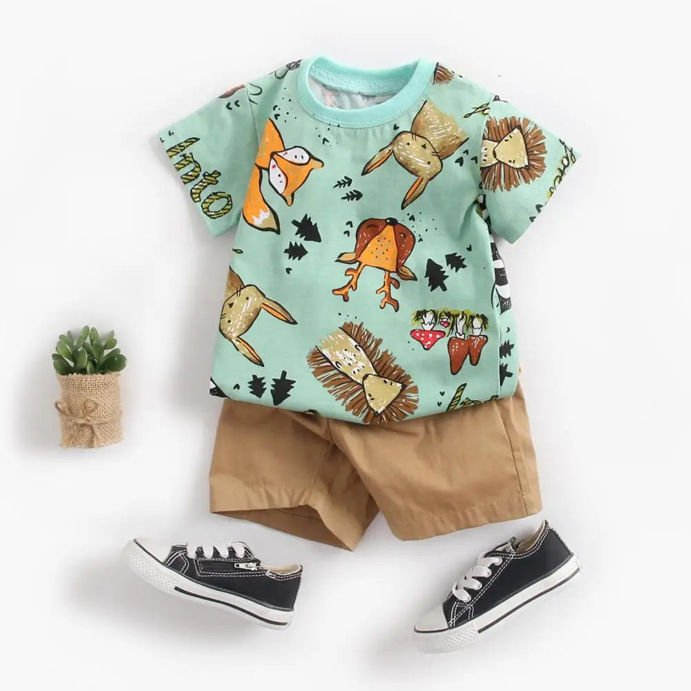 2pcs set t-shirt and shorts