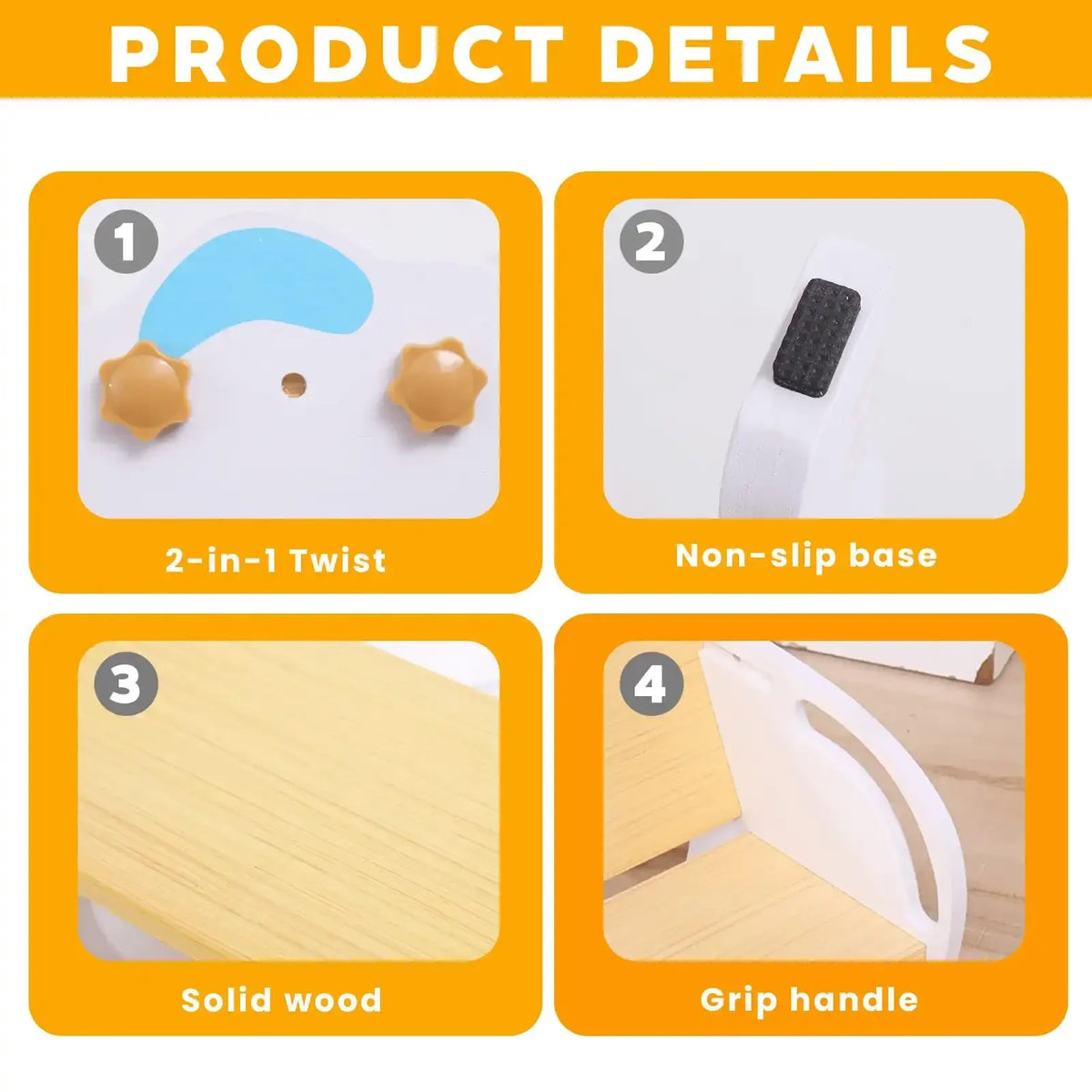 2-in-1 Wooden Toddler Step Stool & Chair