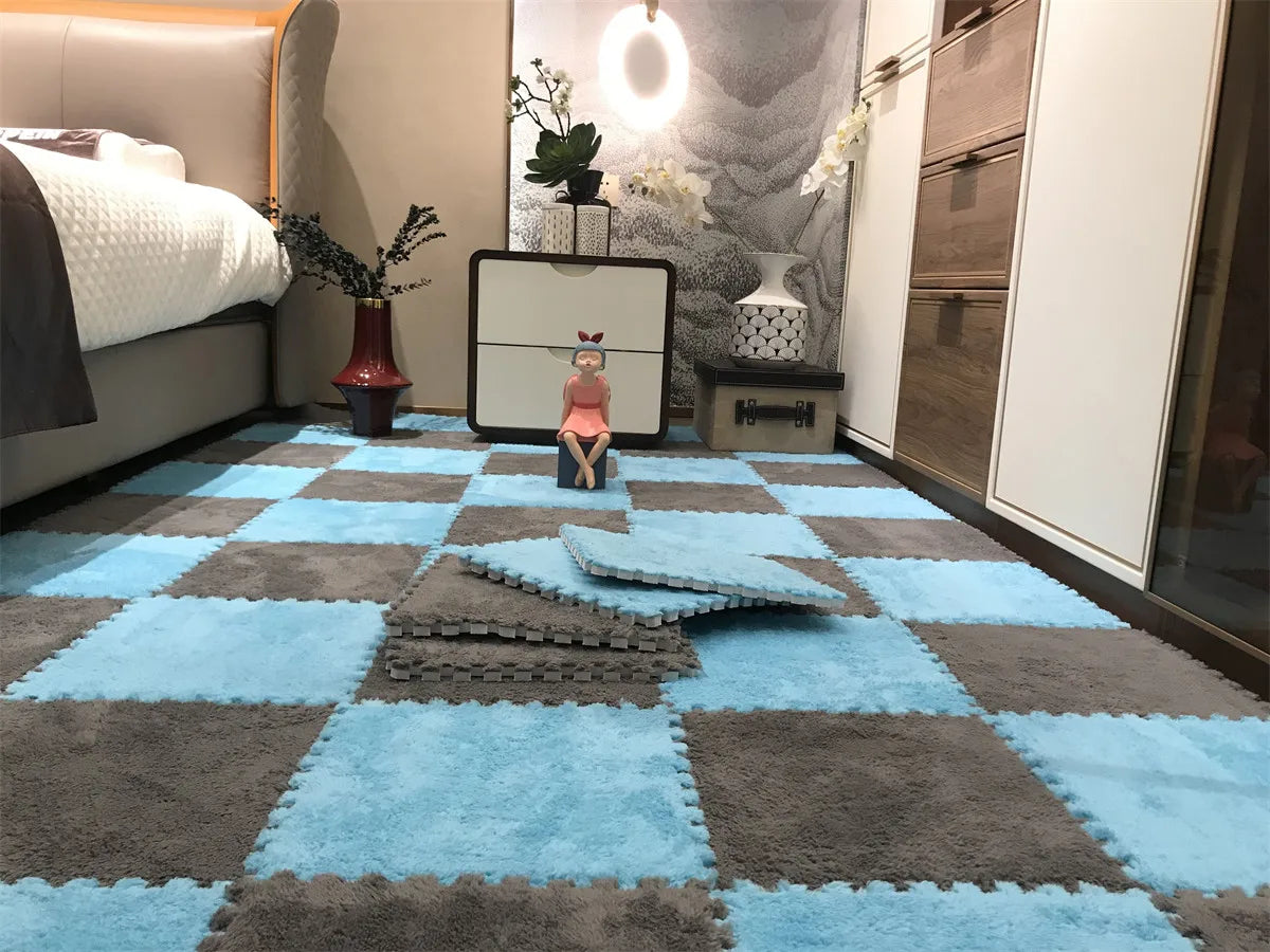 Modular Velvet Soft Foam Play Mat (20 Pcs)