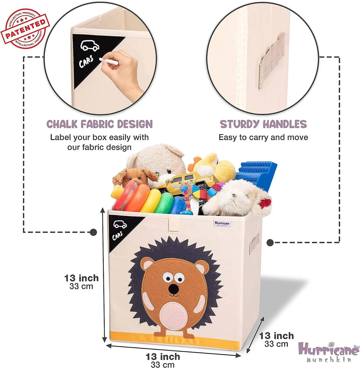 Squared Foldable Storage Box with Animals