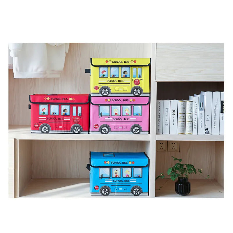 Storage Box with Lid "School Bus"