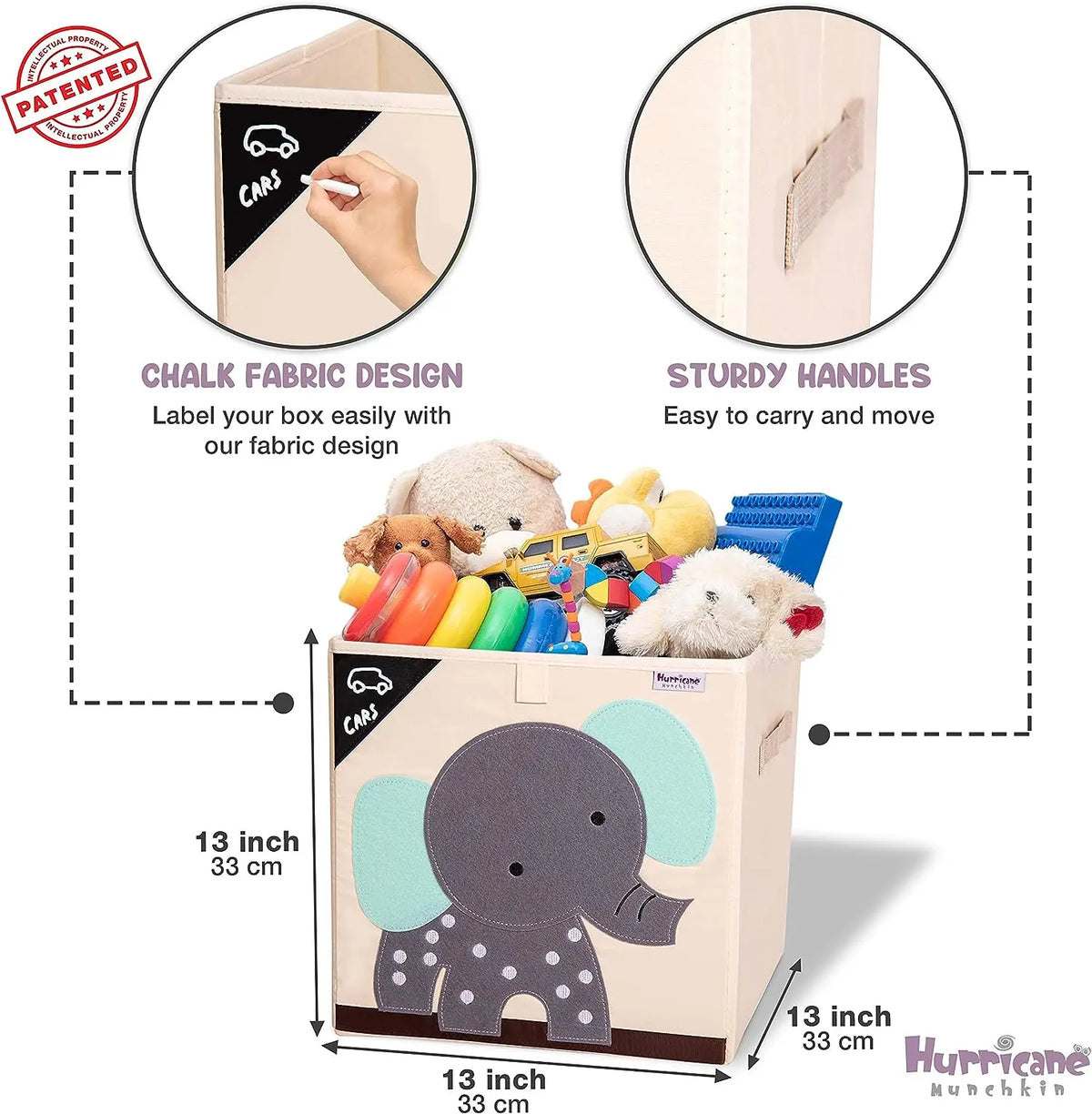Squared Foldable Storage Box with Animals