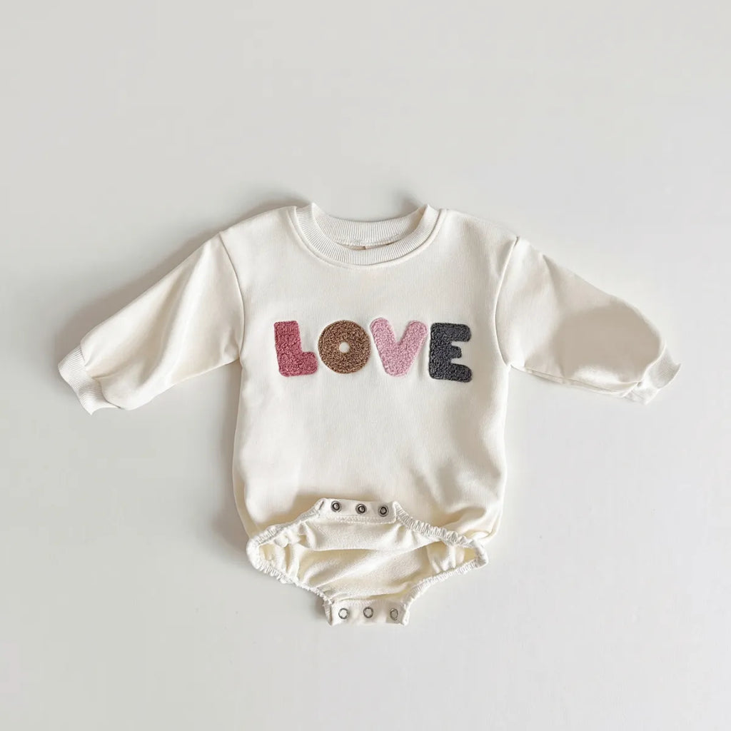 Sweatshirt with Romper Closure "Love"