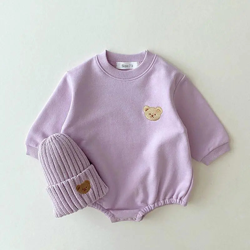 Sweatshirt with Romper Closure with Bear