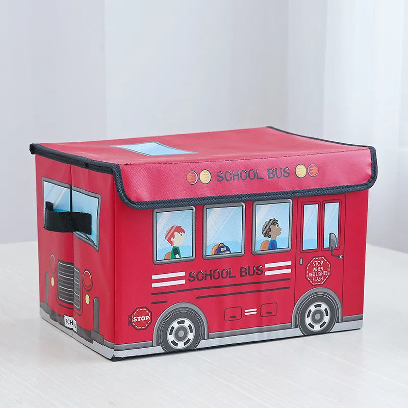Storage Box with Lid "School Bus"