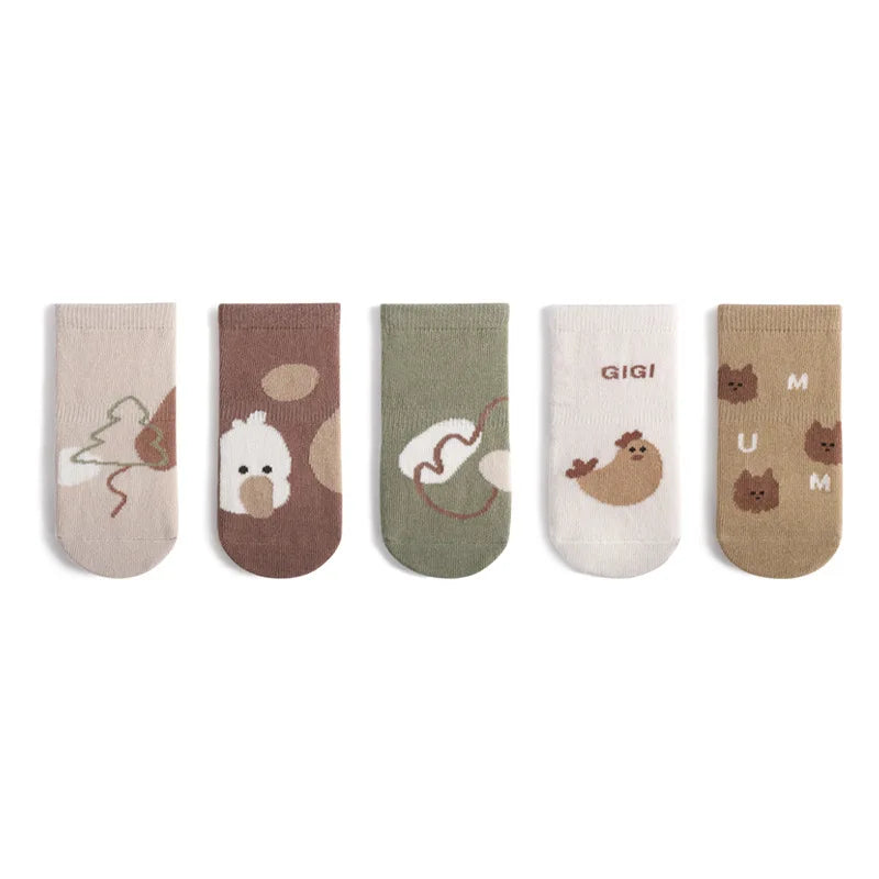 Set of 5 Non-Slip Socks