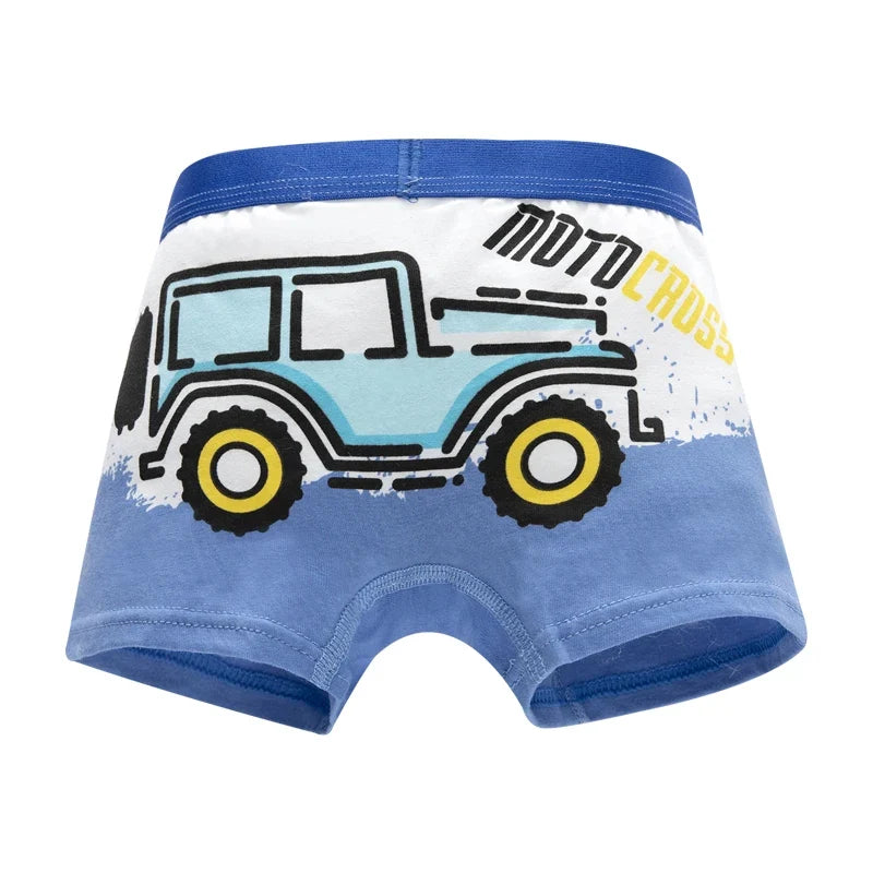 Boys 4-Pack Vehicle Underwear – Fun Cotton Undies for Ages 2–11