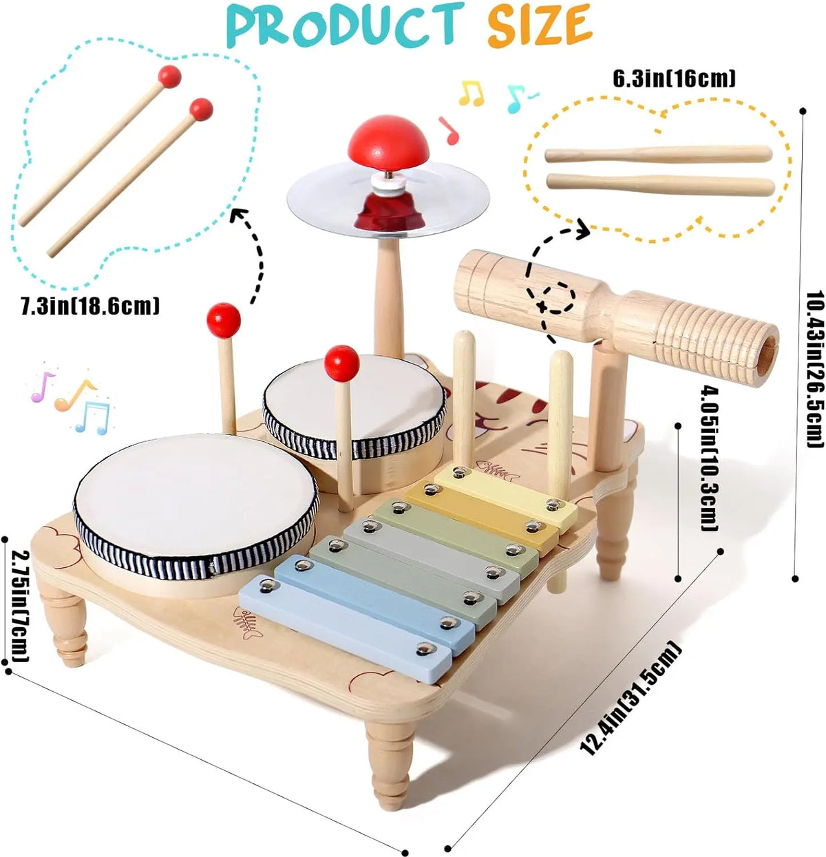 Wooden Toy Montessori Percussion Instruments Set For children