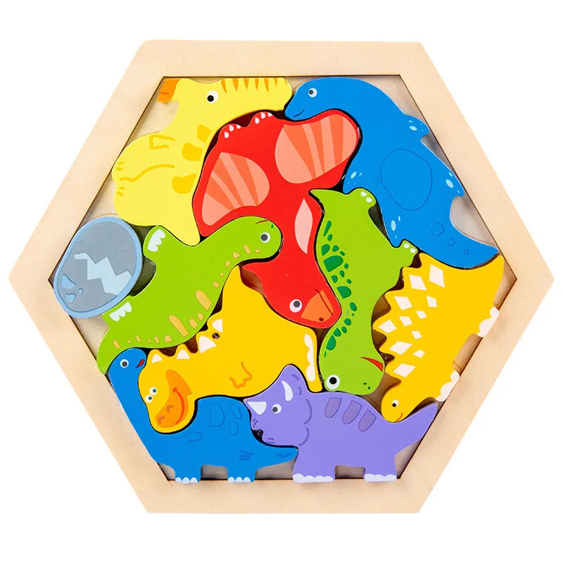 Wooden Toy Hexagonal Tangram
