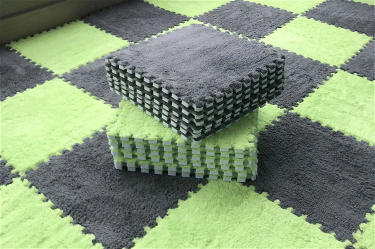 Modular Velvet Soft Foam Play Mat (20 Pcs)