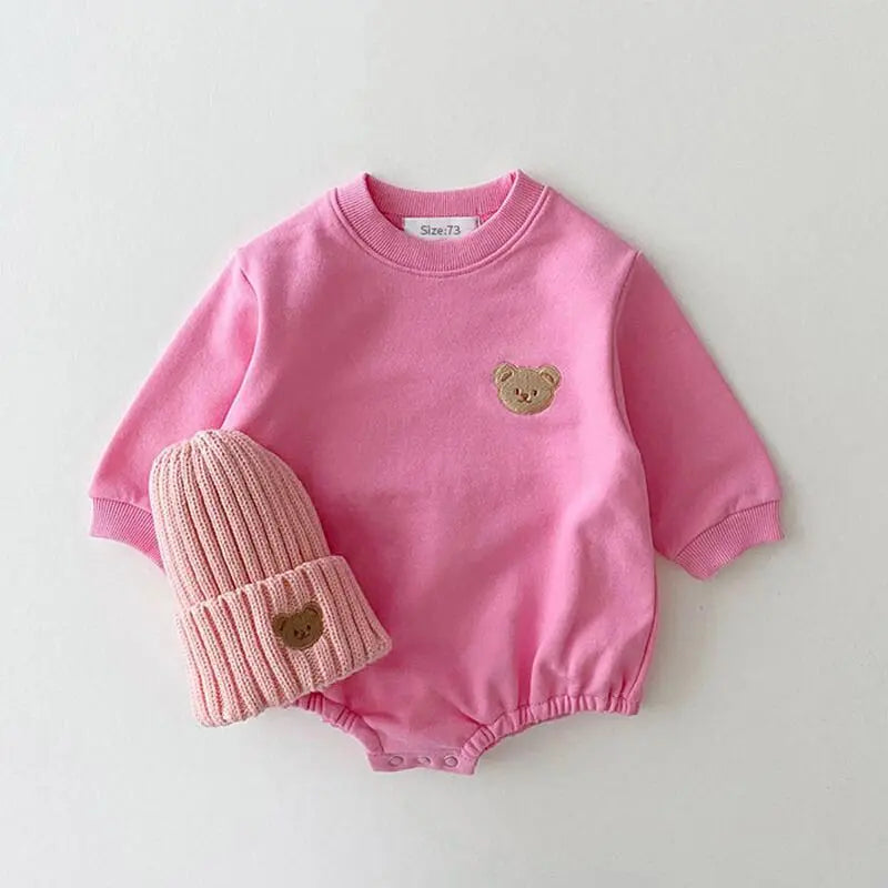 Sweatshirt with Romper Closure with Bear