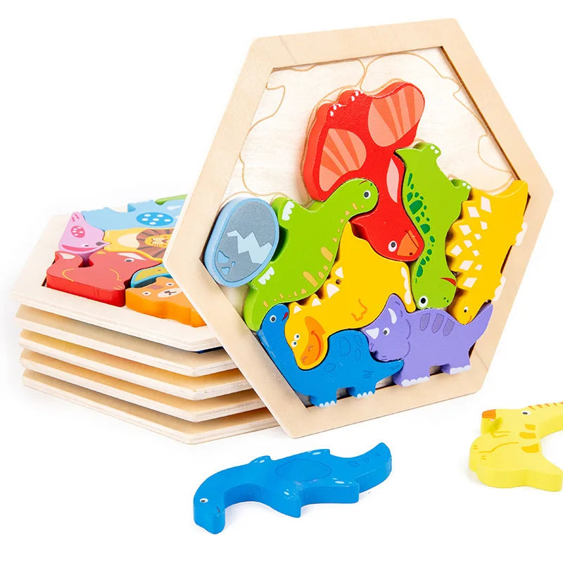 Tangram-Puzzle aus Holz (Sechseck)