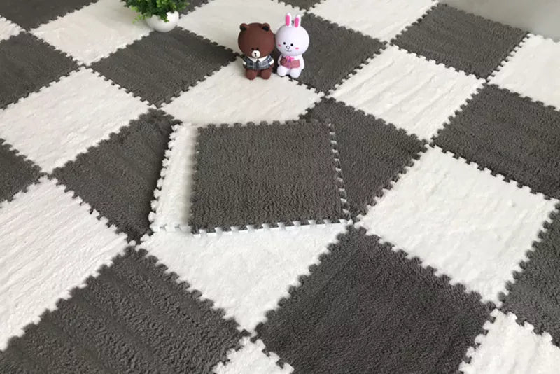 Modular Velvet Soft Foam Play Mat (20 Pcs)