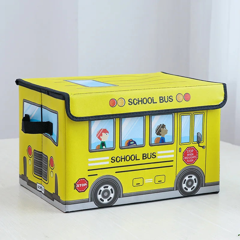 Storage Box with Lid "School Bus"
