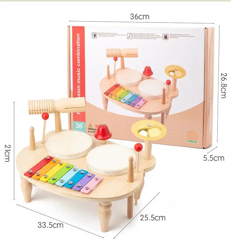 Wooden Toy Montessori Percussion Instruments Set For children