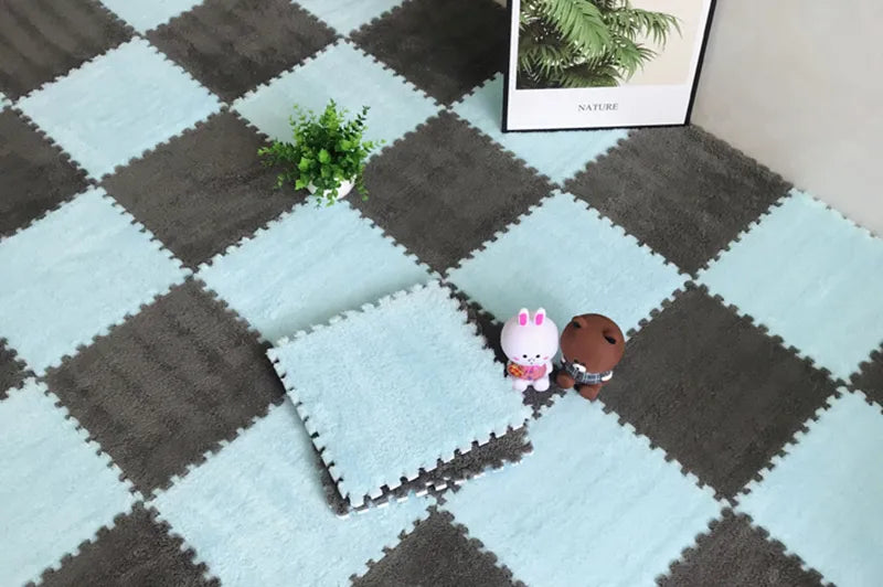 Modular Velvet Soft Foam Play Mat (20 Pcs)