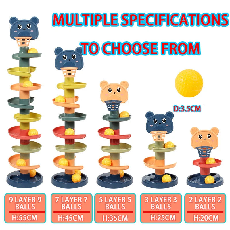 Rotating Toy Tower with Balls