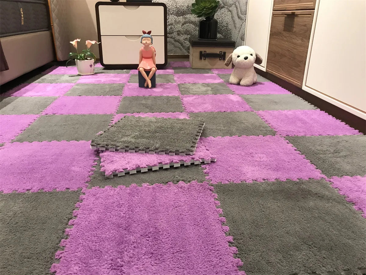 Modular Velvet Soft Foam Play Mat (20 Pcs)