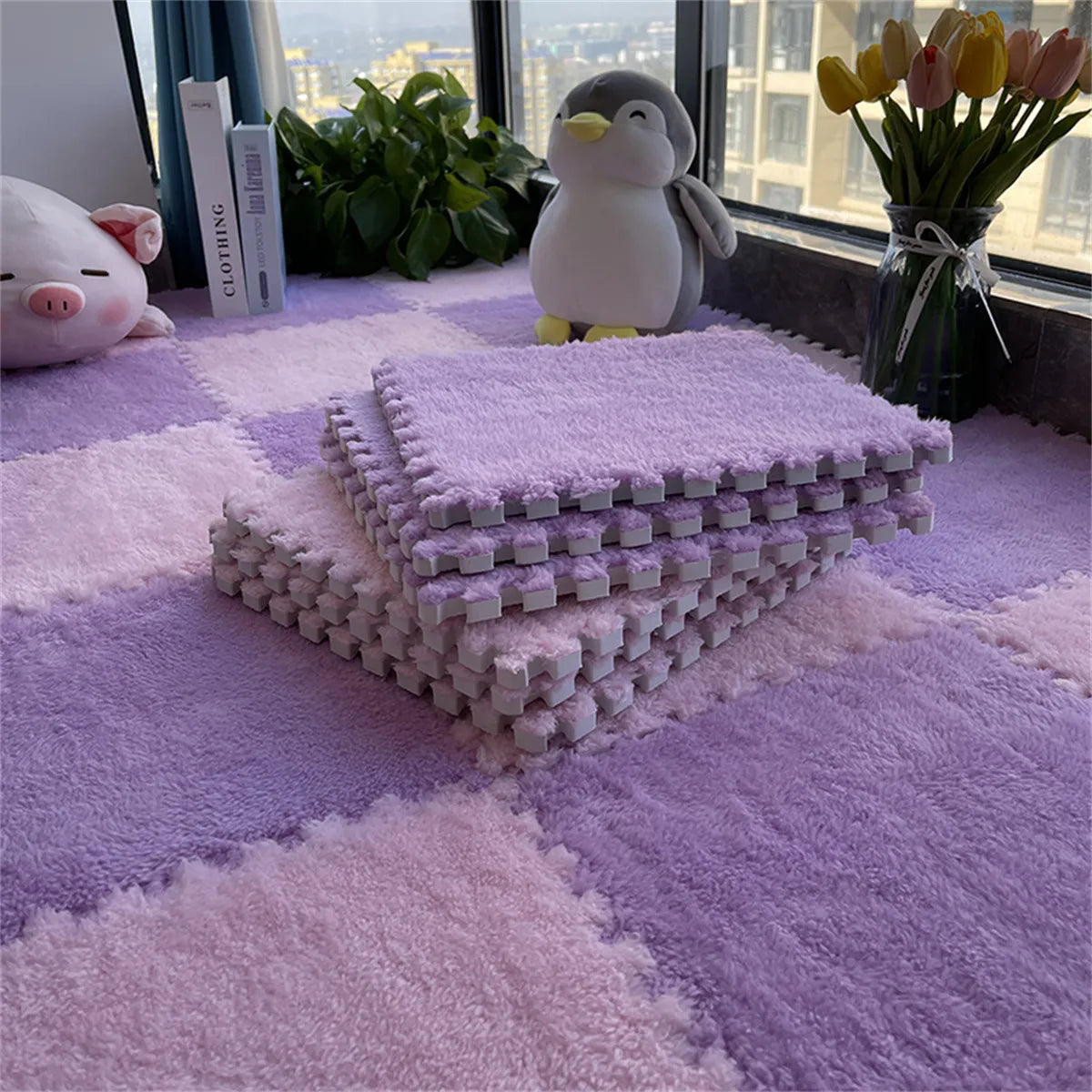Modular Velvet Soft Foam Play Mat (20 Pcs)