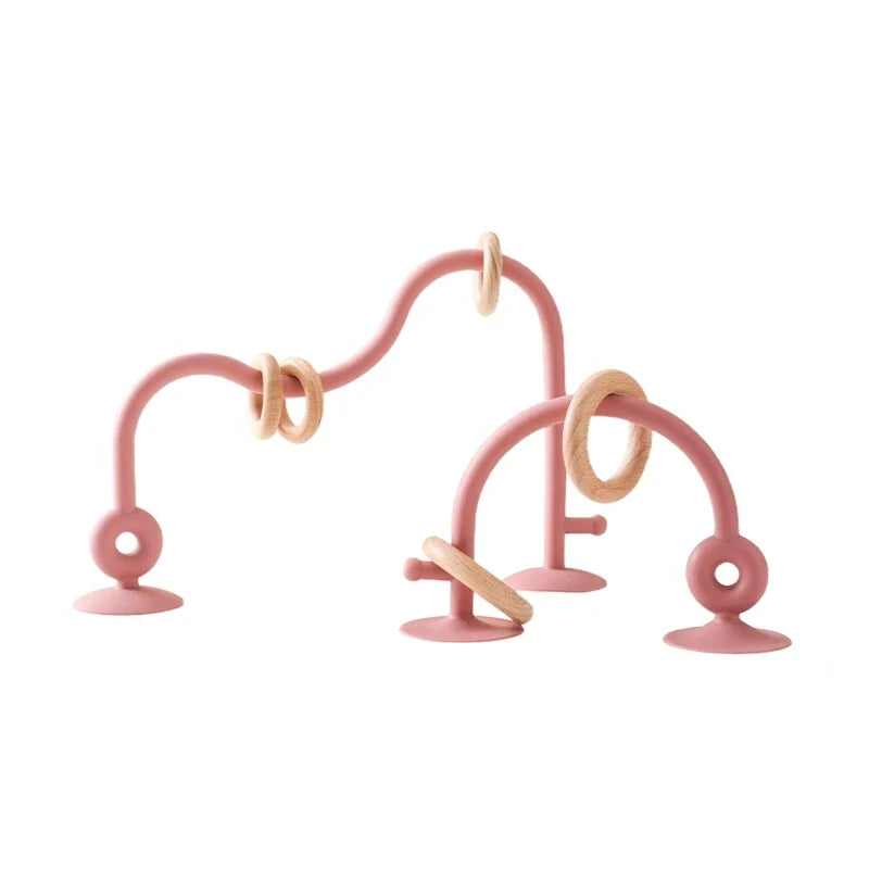 Wood and Silicone Toy Roller Coaster Set