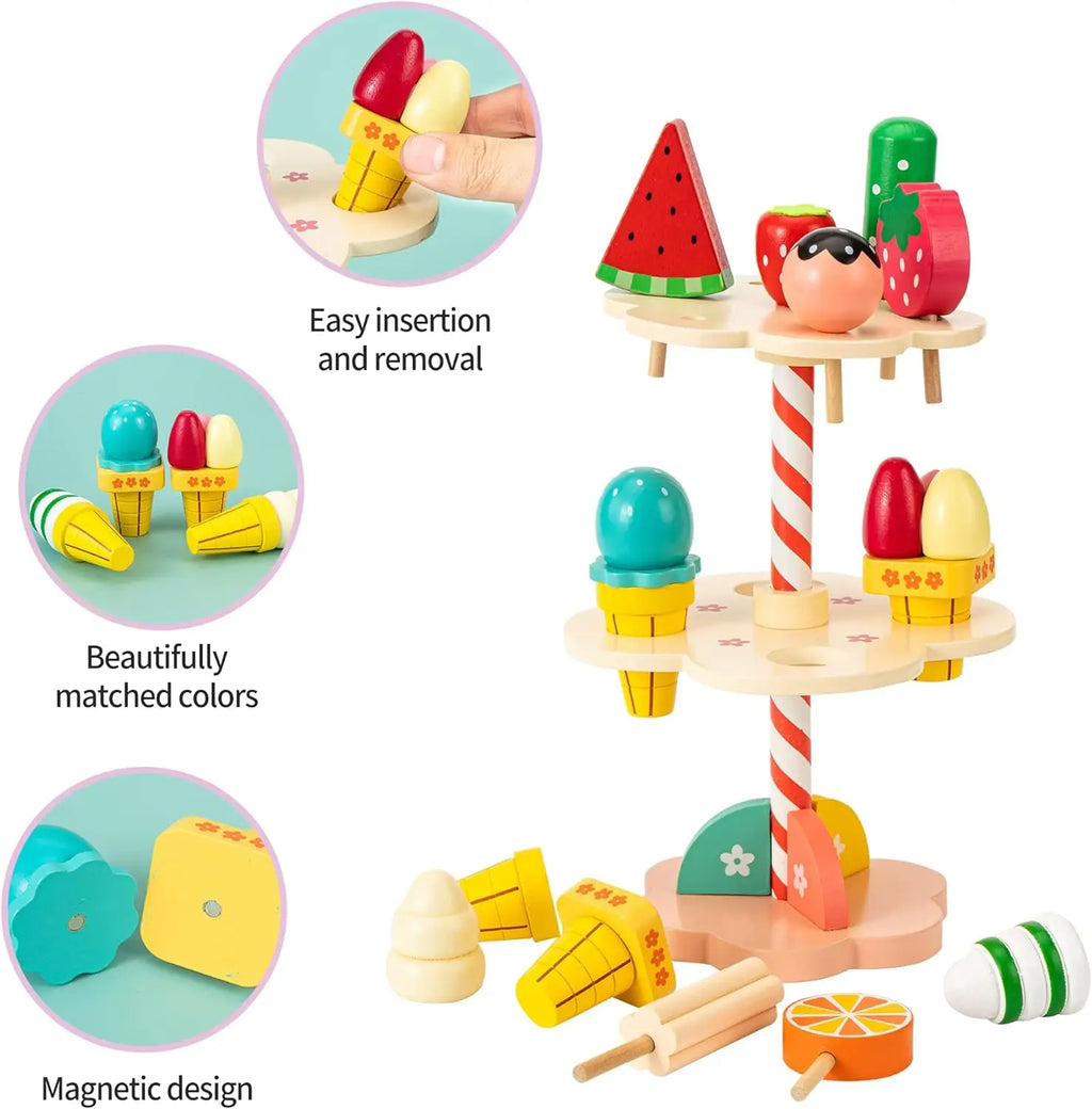 Montessori Holz-Eisdiele Spielset