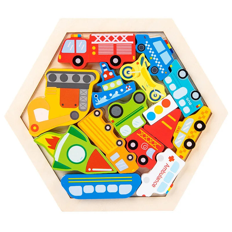 Wooden Toy Hexagonal Tangram