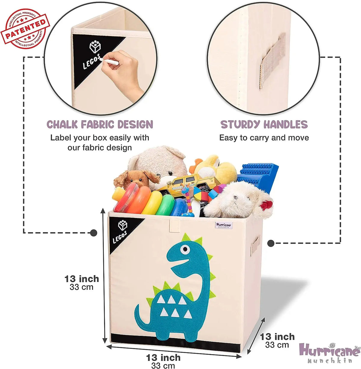 Squared Foldable Storage Box with Animals