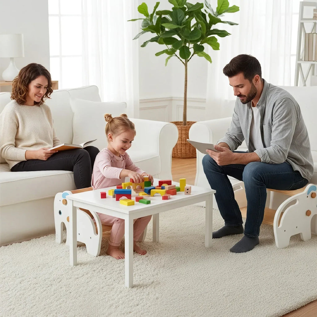2-in-1 Wooden Toddler Step Stool & Chair