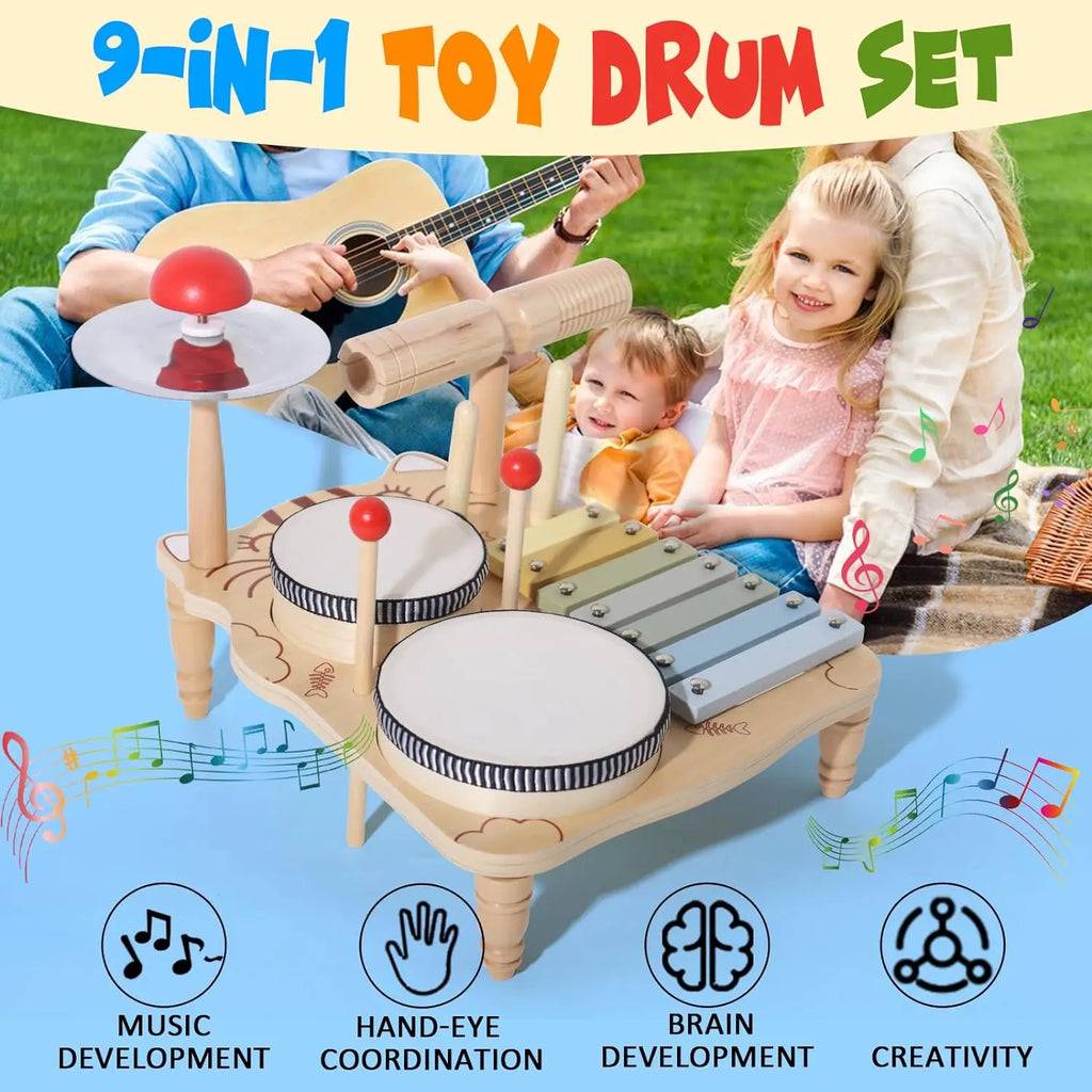 Wooden Toy Montessori Percussion Instruments Set For children