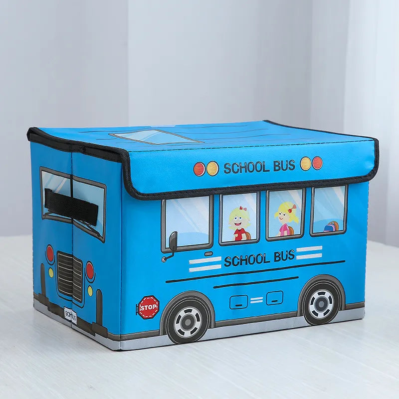 Storage Box with Lid "School Bus"