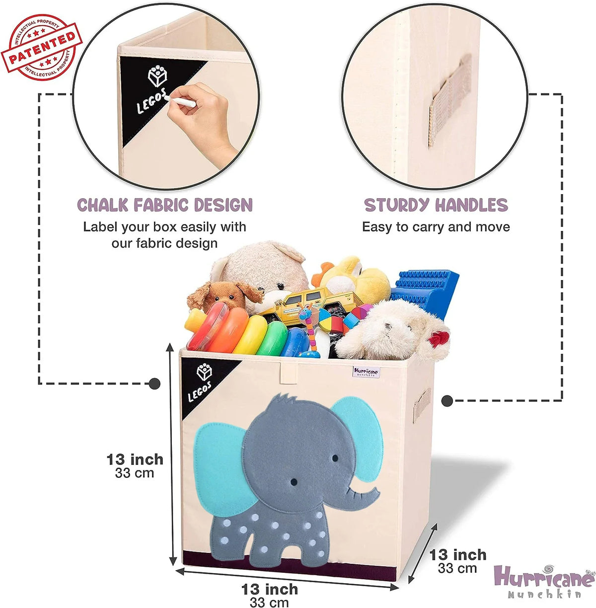 Squared Foldable Storage Box with Animals