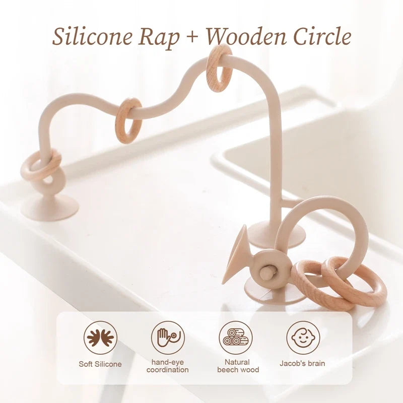 Wood and Silicone Toy Roller Coaster Set