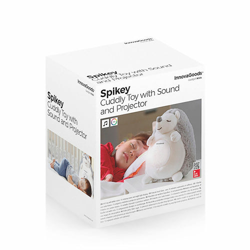 Pupazzo di peluche riccio Spikey con rumore bianco e proiettore luce notturna