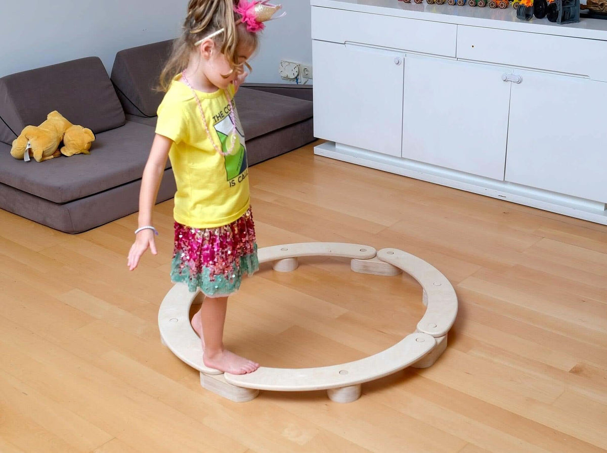 Set di Travi d'Equilibrio Circolari in Legno