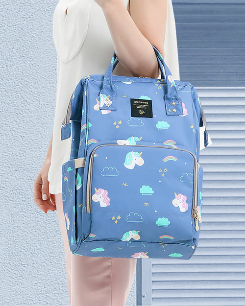 Borsa per Pannolini a Zainetto Unicorno con Apertura a Cerniera (Fish-Opening)
